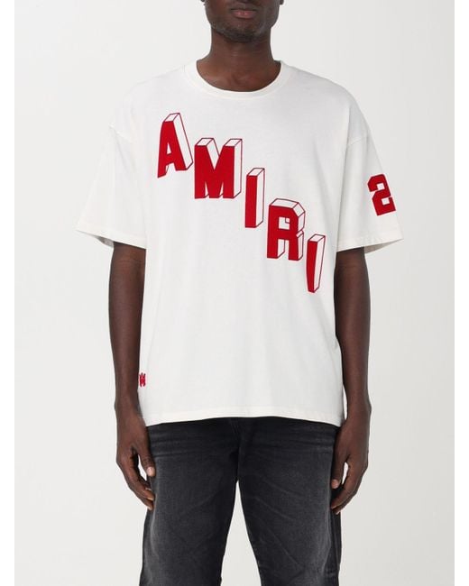 Amiri T-Shirt aus Baumwoll-Jersey mit Logoflockdruck in White für Herren
