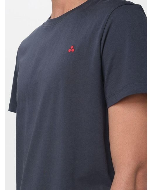 Peuterey Blue Cotton T-Shirt With Mini Logo for men