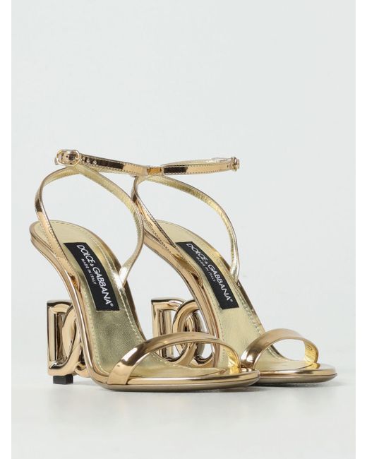 Dolce & Gabbana Metallic Sandalen mit absatz