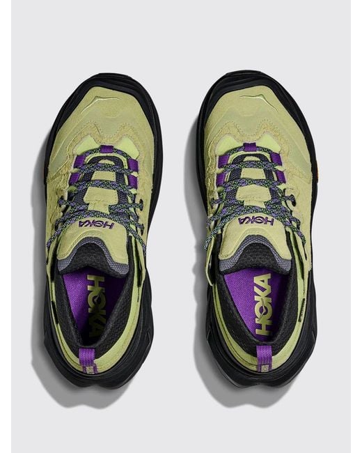 Hoka One One Green Elite Terrain System Kaha 3 Gore-Tex And Suede Sneakers for men