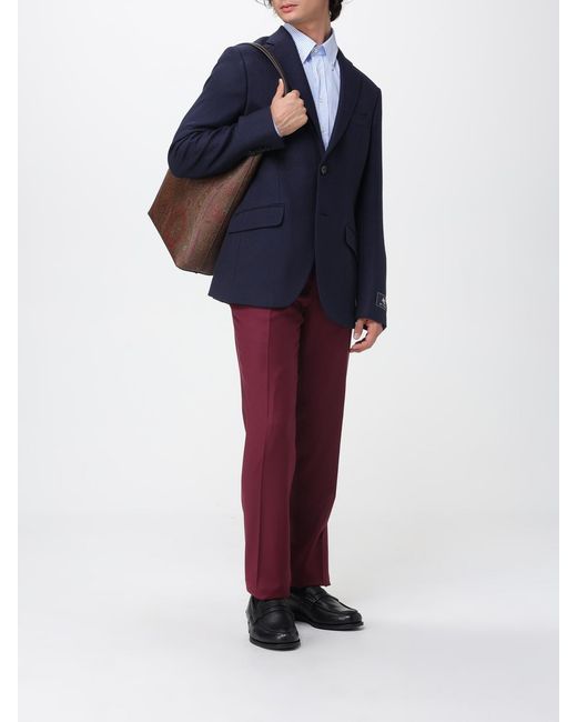 Etro Brown Essential Paisley Print Coated Cotton And Leather Bag for men