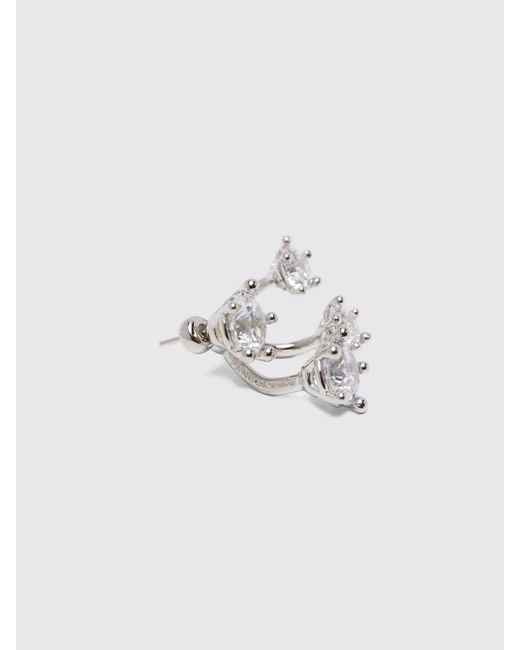 Panconesi White Constellation Cluster Brass Earrings With Set Zircons