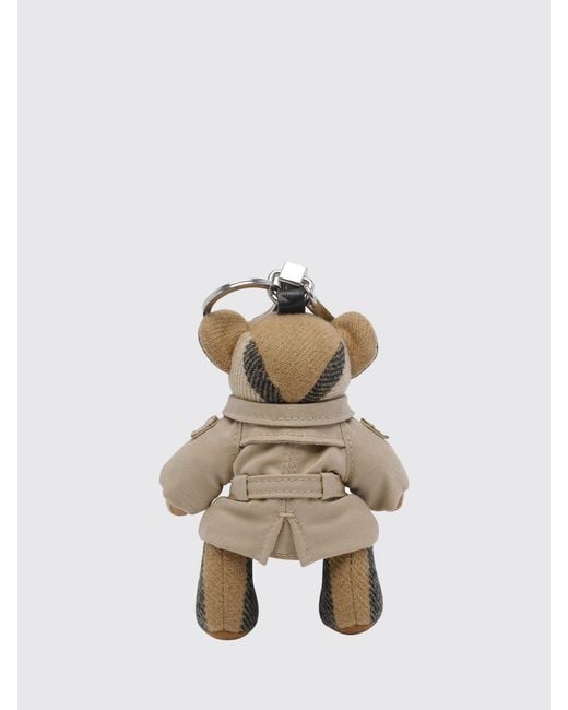 Burberry White Thomas Cashmere Keychain