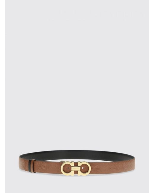 Ferragamo Brown Gancini Calfskin Belt