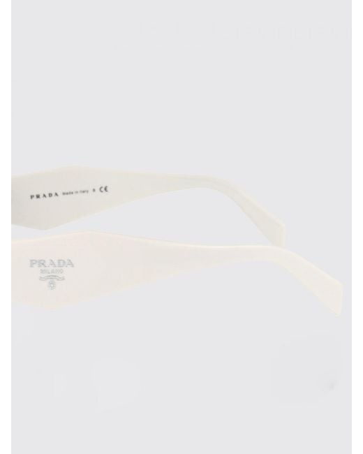 Prada White Acetate Sunglasses With Logo
