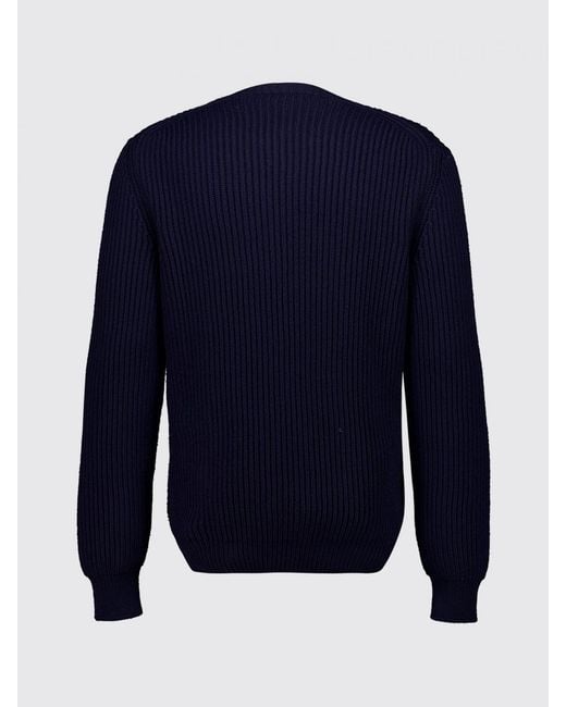 Fendi Blue Wool Crew Neck Pullover for men