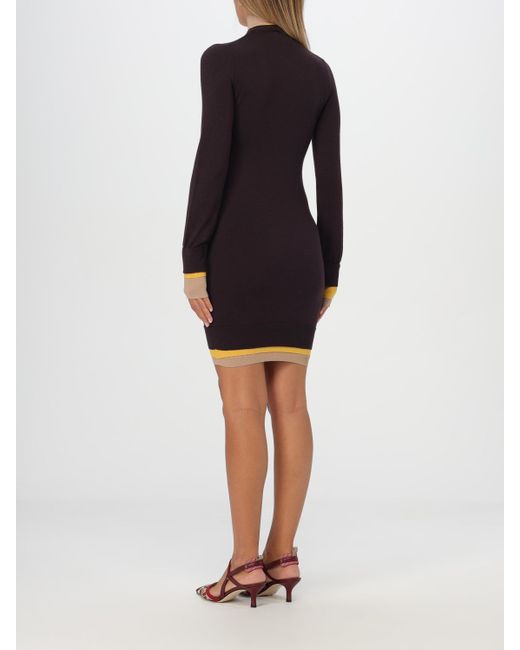 Robe Courte À Design Superposé Fendi en coloris Multicolor