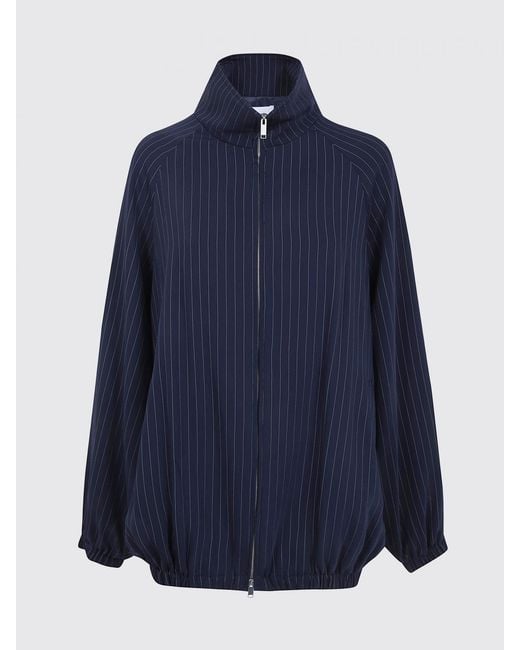 Frankie Shop Blue Striped Polyester Bomber Jacket