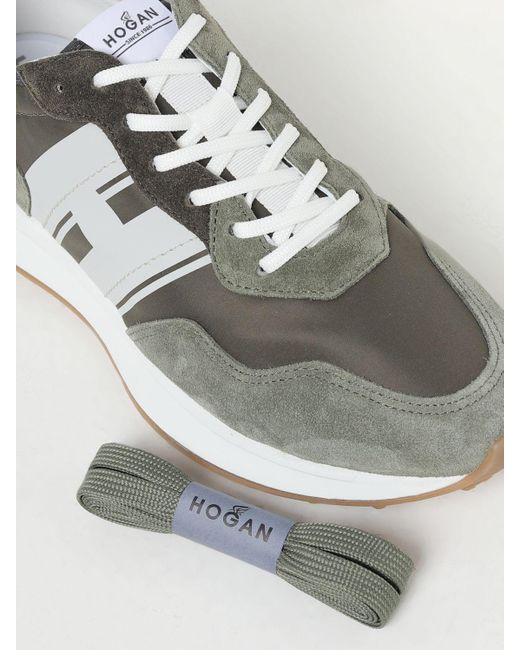 Sneakers H601 in camoscio e nylon di Hogan in Gray da Uomo