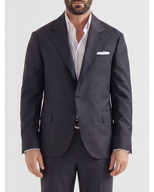 Brunello Cucinelli Blue Merino Wool Blazer for men