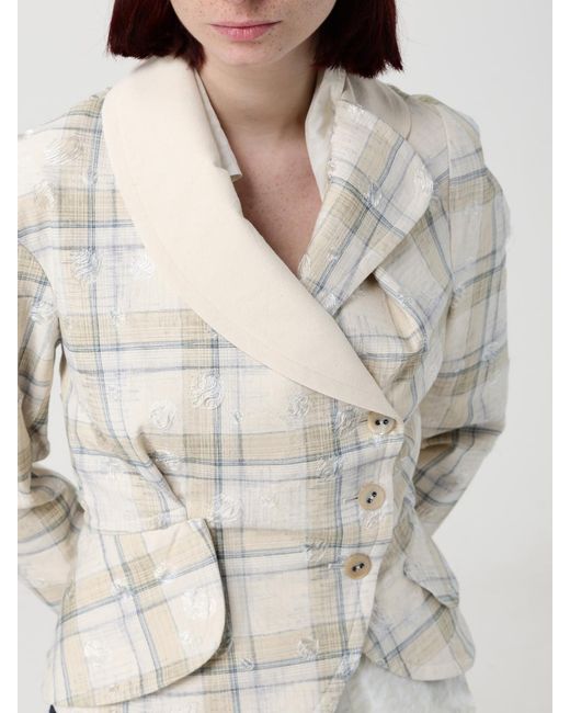 Vivienne Westwood Natural Check Cotton Blend Jacket