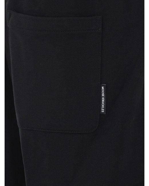 Moose Knuckles Blue Cotton Cargo Jogging Trousers With Drawstring for men