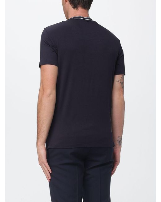 ARMANI EXCHANGE Blue Crew Neck Jersey T-Shirt With Logo for men