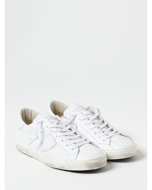 Philippe Model White Paris Used Leather Sneakers for men