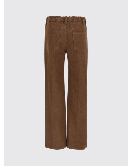Brunello Cucinelli Brown High-Waisted Cropped Wide Leg Denim Jeans With Monili