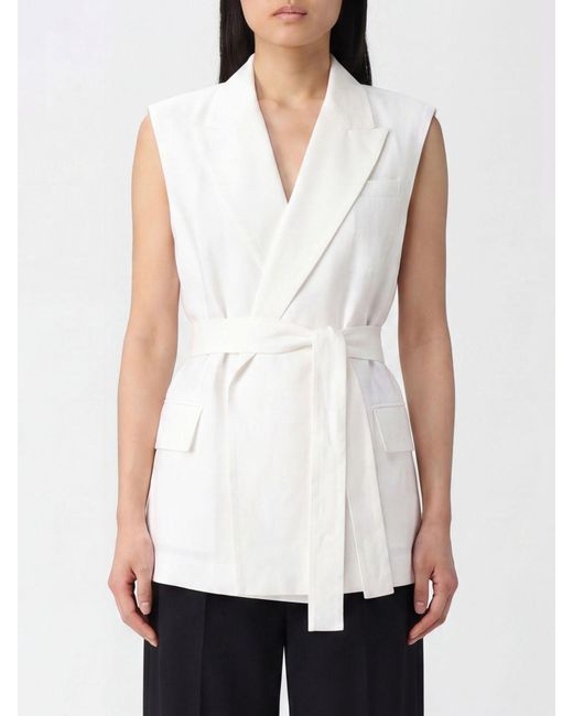 Brunello Cucinelli White Cotton Blend Robe Vest