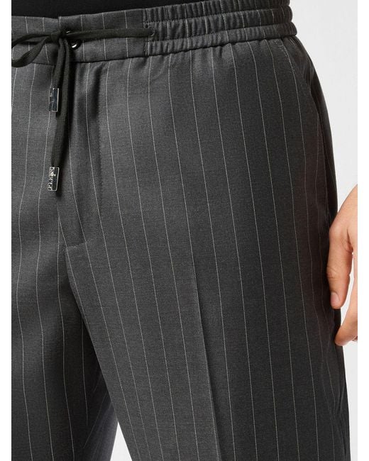 Philipp Plein Gray Slim Fit Drawstring Trousers for men