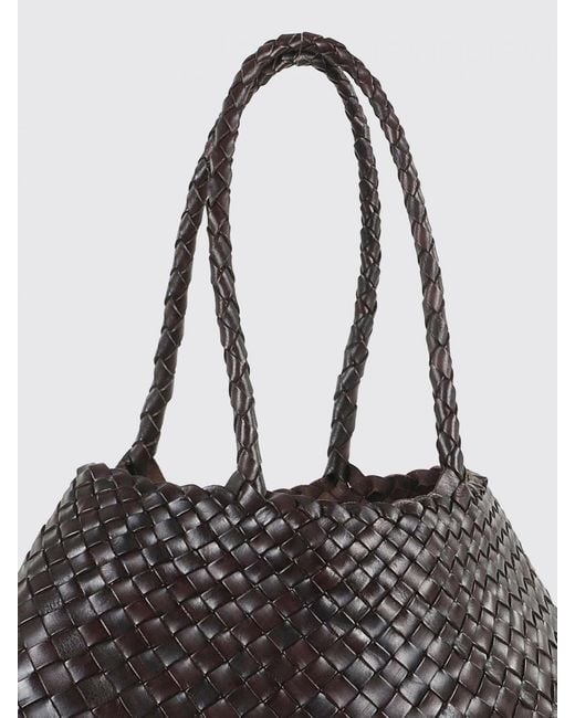 Dragon Diffusion Brown Santa Croce Big Woven Leather Bag