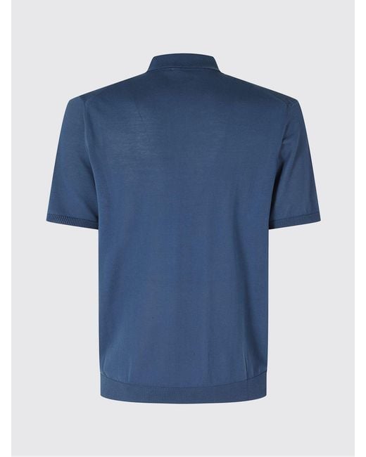 Roberto Collina Blue Knit Polo Shirt for men