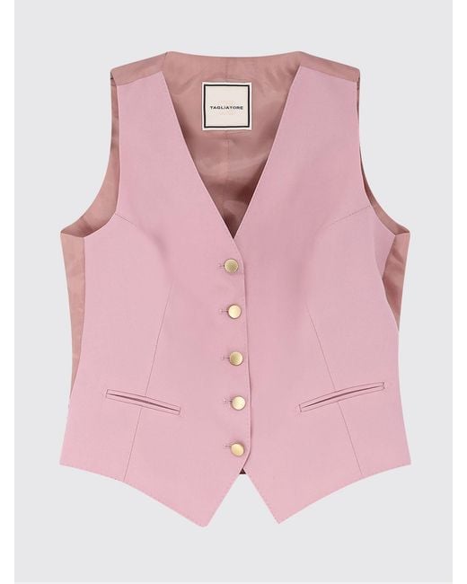Tagliatore Pink Virgin Wool Blend Waistcoat