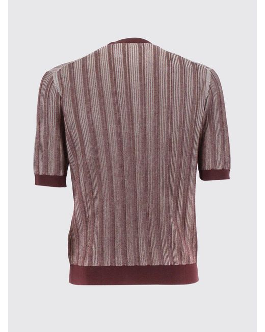Ballantyne Brown Striped Cotton Sweater for men