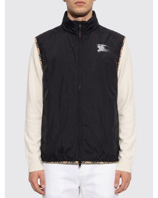 Burberry Black Ekd Logo Nylon Vest for men