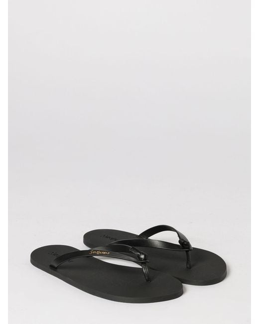 Saint Laurent Black Pool Rubber Flip Flops for men