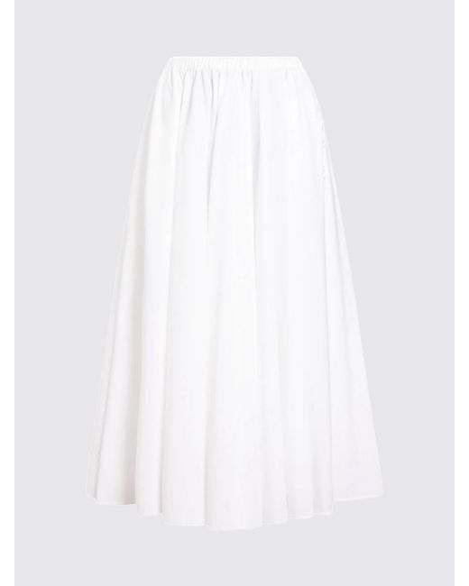 Patou White Cotton Skirt