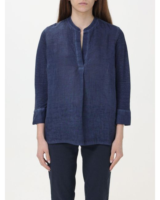 Blusa in lino di 120% Lino in Blue