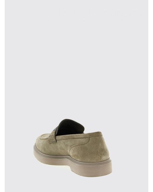 Brunello Cucinelli Green Suede Loafers With Monili