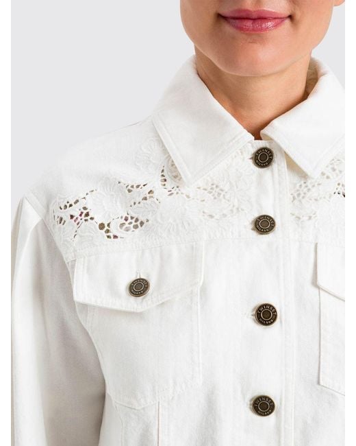 Twinset White Embroidered Cotton Jacket