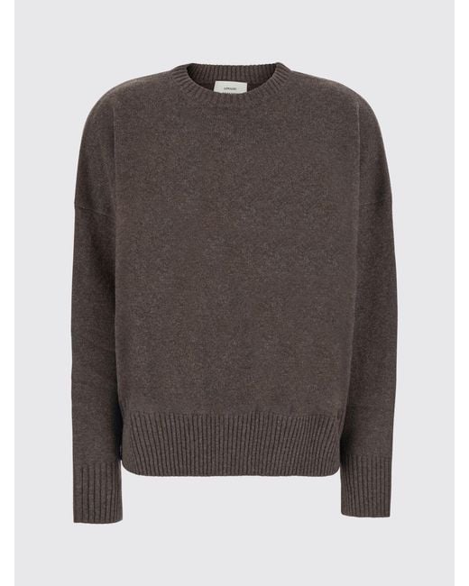 Loulou de Saison Gray Dropped Shoulder 100% Cashmere Crewneck Sweater