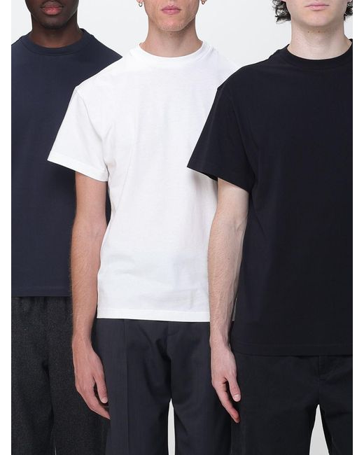 Jil Sander White Set Of Three Pure Cotton Crew Neck T-Shirts for men