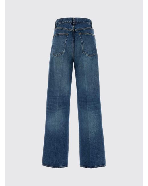 FRAME Blue Cotton Wide-Leg Jeans