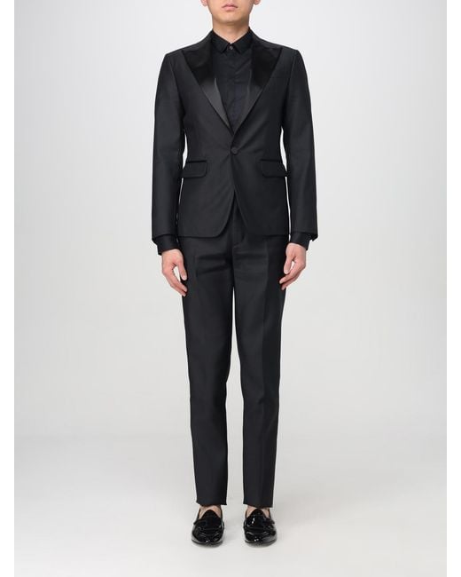 DSquared² Black Slim Fit Suit Notch Lapel for men