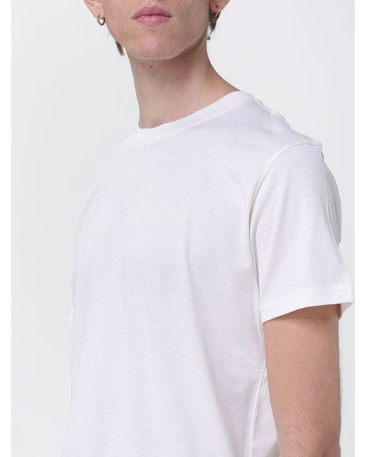 PT Torino White Cotton And Silk T-Shirt for men