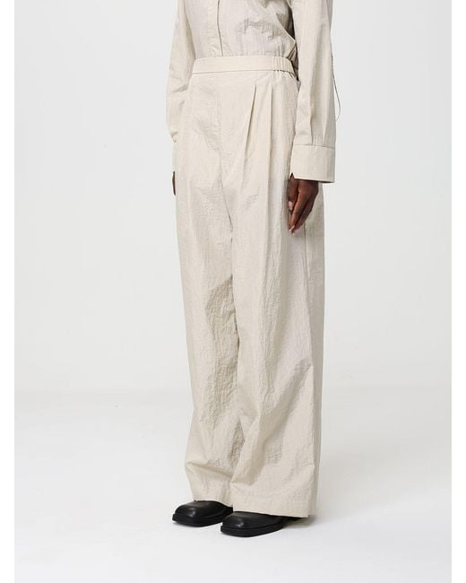 Max Mara Natural Crinkled Taffeta Trousers