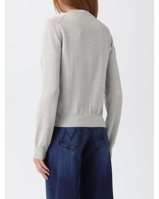 Maison Kitsuné Gray Maison Kitsun&Eacute Crew Neck Wool Cardigan