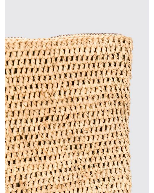 IBELIV Natural Tea Ampy Crocheted Raffia Pouch