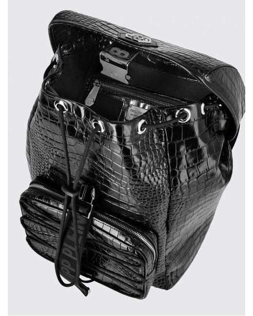 Philipp Plein Black Backpack for men