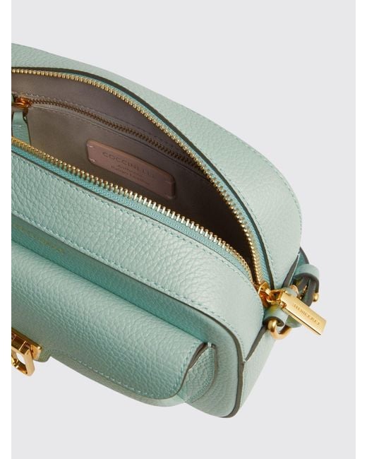 Coccinelle Green Beat Mini Hammered Leather Bag