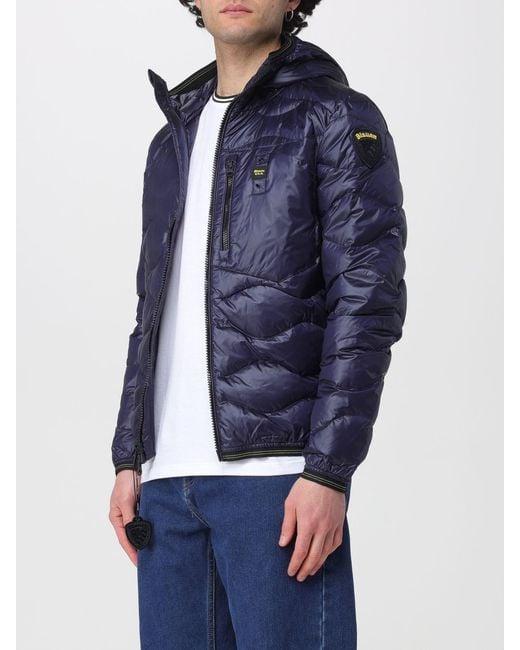 Blauer Blue Quilted Padded Nylon Down Jacket for men