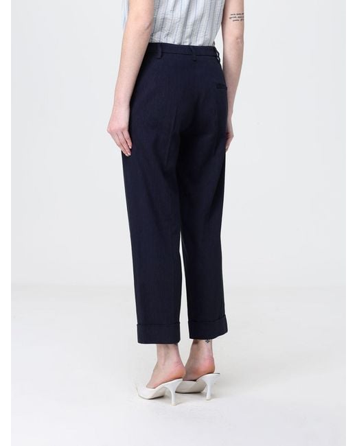 Tela Blue Andrew Cropped Linen Blend Pants