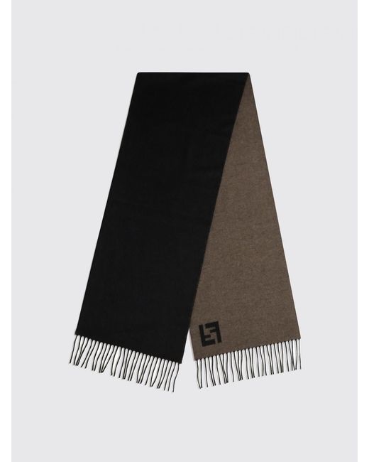 Fendi Black Ff Double-Face Wool Scarf for men