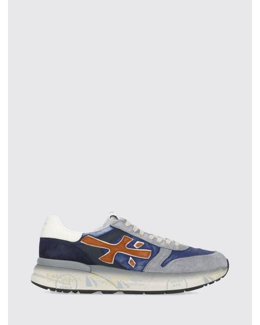 Premiata White Mick Suede And Nylon Sneakers for men