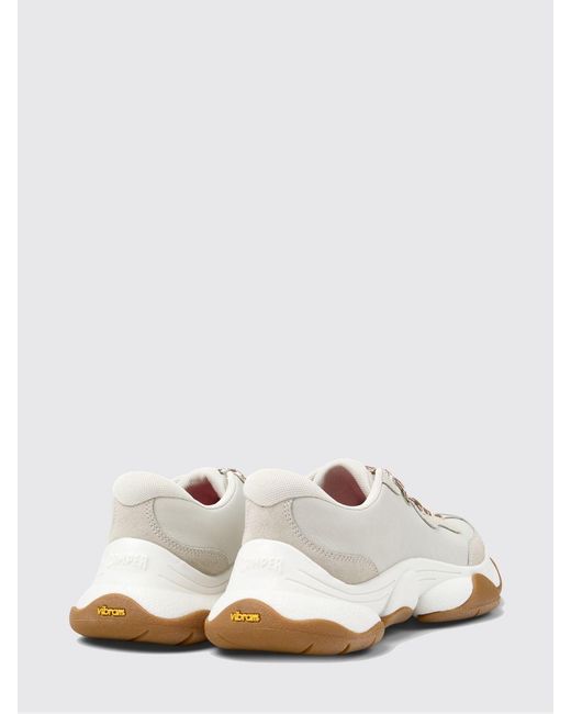 Camper White Karst 2 Leather And Suede Sneakers