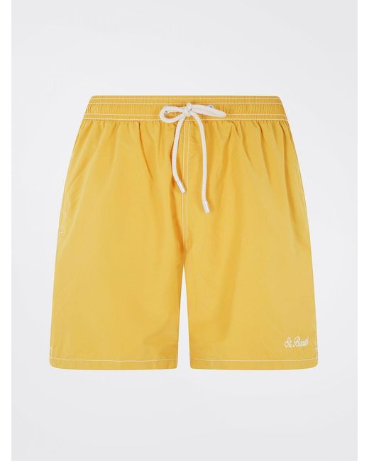 Mc2 Saint Barth Yellow Checked Swimsuit for men