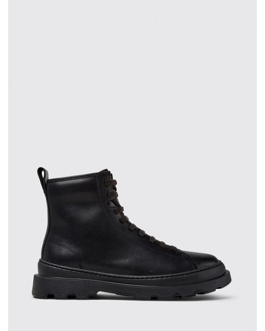 Camper Black Brutus+ Leather Ankle Boot