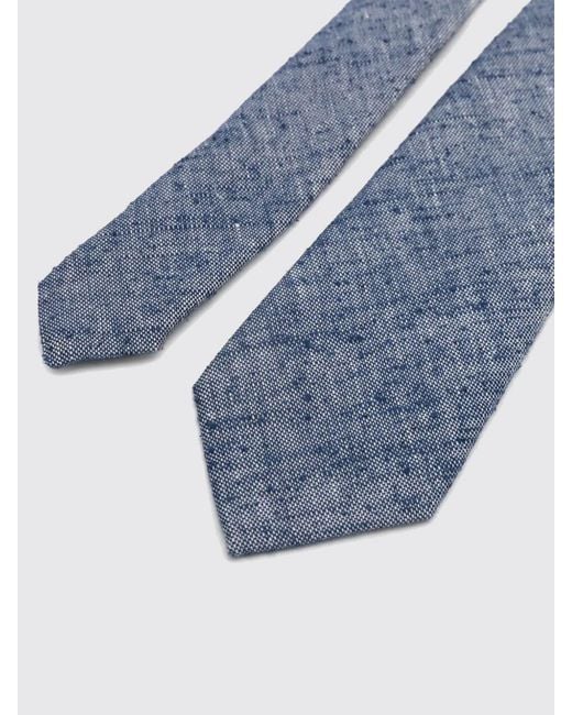 Emporio Armani Blue Silk And Linen Tie for men
