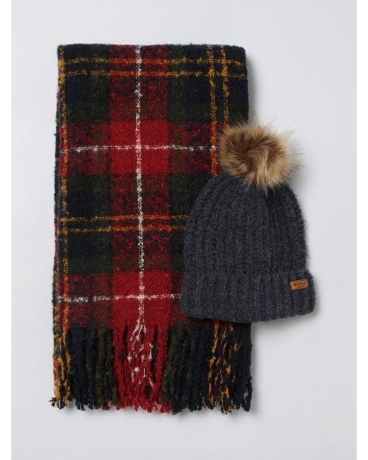 Set Cappello + Sciarpa di Barbour in Red